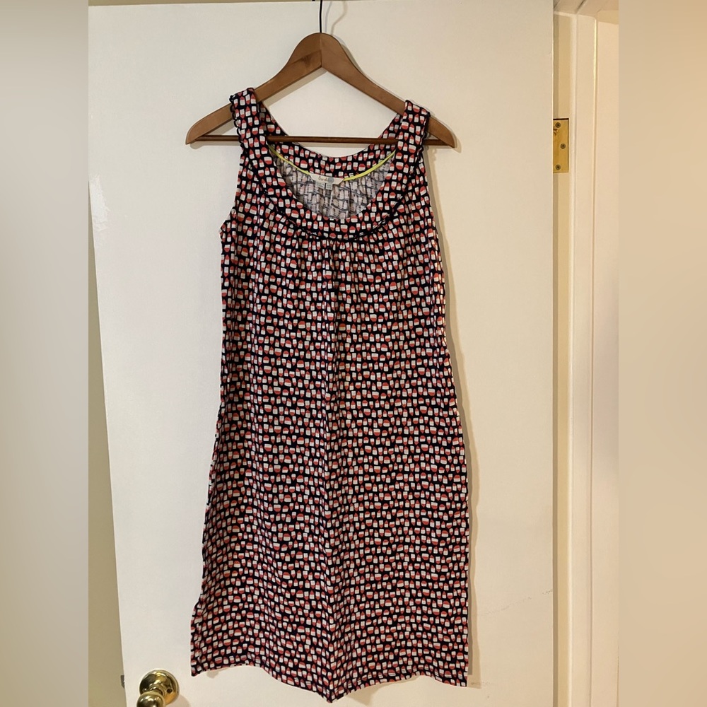 Boden 8L pink/white sleeveless dress